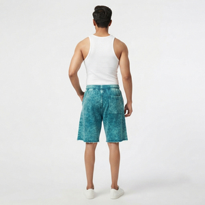 OEM Custom Men's Acid Wash Fleece Shorts 100% Cotton Fleece Terry Athletic Gym Fitness Running Casual Shorts Men Manufacturer - Product Image 2