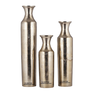 Vase à fleurs en fonte d'aluminium avec finition dégradée avec design floral vase à fleurs de petite et moyenne taille pour la maison - Product Image 2