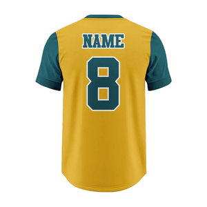 T-shirts de sport personnalisés pour hommes, col en V, manches courtes, jaune-vert imprimé, respirants, coupe régulière, pour équipes - Vente en gros - Product Image 4