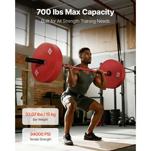 Bilanciere da 6FT con impugnatura zigrinata per allenamento di forza, sollevamento pesi, squat, stacchi, compatibile con dischi da 2 pollici - Product Image 1