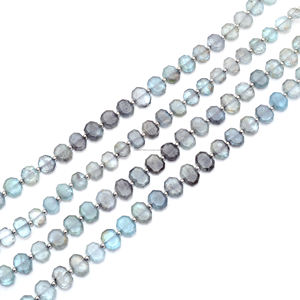 Haute qualité mousse naturelle Aqua facettes 8 pouces 8X7 à 11X8 MM octogone forme pierre précieuse brin pour prix de gros article de bijoux - Product Image 2