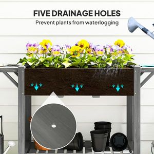 Wooden Flower Shelf and <b>Planter</b> <b>Box</b> Elegant <b>Planters</b> for Indoor/Outdoor Use - Product Image 4