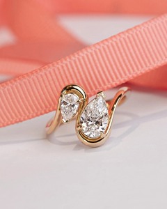 1.65CT Toi Et Moi Diamond <b>Ring</b> Pear Cut Lab Grown 14k Solid Gold <b>Two</b> <b>Stone</b> Engagement <b>Ring</b> IGI Certified VS+ Clarity D-F Color - Product Image 3
