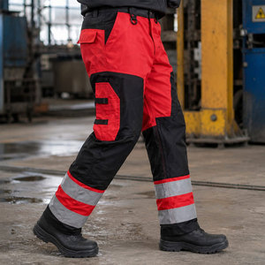 Pantalon de travail pour homme FR avec poches cargo, résistant aux flammes, 100% coton, taille élastique, certifié CE, coupe régulière, coutures soudées - Product Image 6