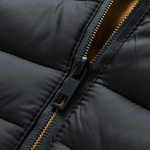 Oversized Plus Size <b>Men's</b> Hooded Puffer <b>Jacket</b> Winter Coated Knitted Fabric Zipper Stand Collar Eco Friendly Reversible - Product Image 2