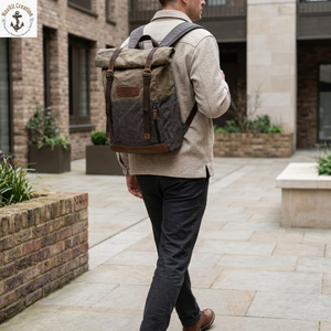Roll Top <b>Travel</b> Backpack with Padded Straps | Large Capacity Unisex Functional Rucksack Side Pocket for <b>Travel</b> Outdoor Use - Product Image 3
