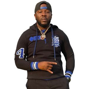 Sweat à capuche boutonné noir Phi Beta Sigma pour homme – Coupe confortable, tissu premium, vêtement de fraternité grecque, tenue décontractée - Product Image 1