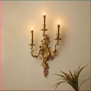 Aplique de Pared Dorado Europeo Clásico, Lámpara de Pared de Estilo Barroco Ornamentado para Decoración de Salón de Palacio, Villa u Hotel - Product Image 3