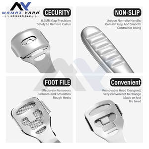Kit complet de rasoirs anti-callosités – Têtes de lime à pieds – Manche en acier premium pour une élimination efficace des peaux dures - Product Image 4