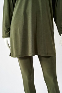 Women Modest Burkini Swimwear Full Body Long Sleeve Solid Swim Suit Beach Pool Wear - Product Image 3