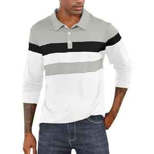 Polo tendance pour homme, design moderne, tissu extensible, manches courtes, confortable, vêtements décontractés pour l'extérieur, prix de gros - Product Image 3