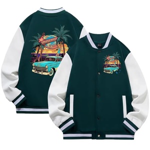 Chaqueta Letterman Verde y Blanca Personalizada - Chaqueta Varsity Bordada a Medida - Chaqueta Bomber de Béisbol Unisex con Cuello Alto - Product Image 5