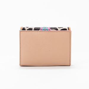 Unisex Genuine Cowhide fur Leather animal print Card Holder Malty Color <b>small</b> Zipper Closure <b>Wallet</b> with Patchwork Design - Product Image 2