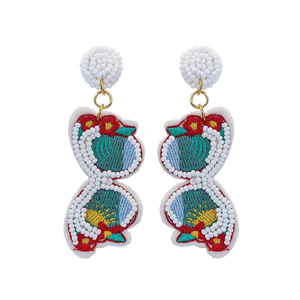 Pendientes Colgantes Hechos a Mano con Baño de Oro y Plata Tai, Diseño Floral Vintage con Cuentas, para Mujeres y Niñas, Joyería Única con Forma de Mariposa - Product Image 1
