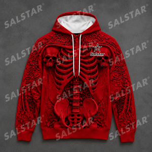 Sweat à capuche personnalisé en polyester premium avec sublimation 3D squelette gothique pour fête d'Halloween, pour hommes et femmes, fourniture d'usine - Product Image 3