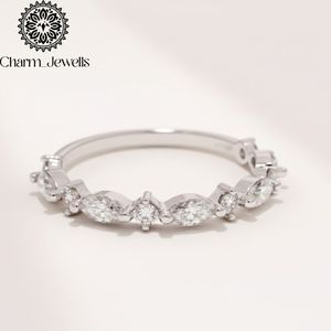 Charm_Jewells IGI Certified 3 GM <b>Silver</b> Cushion Cut Moissanite Eternity <b>Band</b> <b>Ring</b> Prong Setting Women's Classic Engagement <b>Ring</b> - Product Image 2