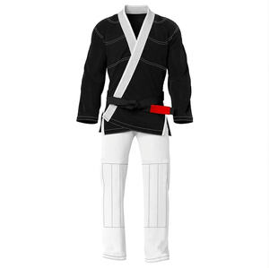 Kimono de BJJ noir pour homme, coupe classique, 100% polyester, résistant, vêtements d'arts martiaux, taille adulte - Product Image 2