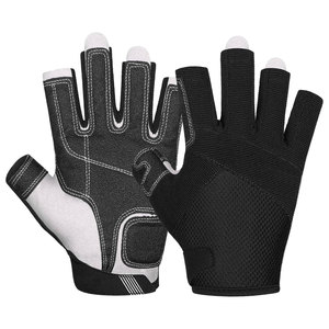 High-quality <b>Gloves</b> 34 Or Full Finger Padded Palm <b>Fingerless</b> <b>Gloves</b> For <b>Men</b> Women And Youth Water Sports Black - Product Image 2
