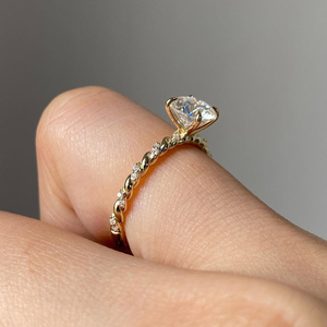 1.50 Carat Round Lab Grown Diamond <b>Solitaire</b> <b>Ring</b> 14K Gold IGI Certified Twisted Rope Band Custom Engagement Diamond <b>Ring</b> - Product Image 3
