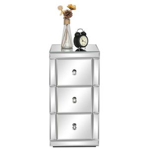 FCH Silver <b>Mirrored</b> Nightstand <b>Side</b>/End <b>Table</b> for Living Room Bedroom Use - Product Image 6