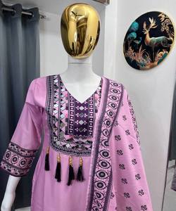 NUEVA COLECCIÓN: Conjunto de Muselina con Estampado Digital, Top, Pantalones Palazzo y Dupatta, Ropa Festiva, Precio al por Mayor, Prenda Étnica, Color Rosa Bebé - Product Image 6