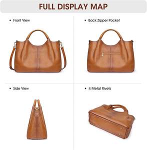 Sacs à main en cuir pour femmes, sacs bandoulière, sacs fourre-tout souples à poignée supérieure, sacs à bandoulière taille moyenne. - Product Image 2