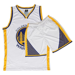Maillot de basket-ball pour adultes, ensemble 2 pièces sans manches, maillot de supporter pour hommes, haut en maille athlétique, tenue de sport, blanc, jaune, bleu, col en V - Product Image 1