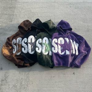 Econex 2025กีฬาแพทช์ปักลายด้วยกรดซักได้กำหนดเองเสื้อกันหนาววิ่งแบบครอปมีฮู้ดสำหรับฤดูหนาวเปลวไฟ - Product Image 3