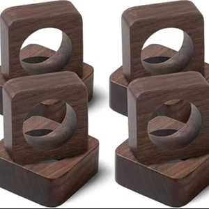 Premium Wooden Napkin <b>Ring</b> <b>Cheap</b> Rate Elegant Napkin Holder Set for Dining Table Decor and Home Use - Product Image 1