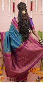 Sari de Seda Banarasi de Alta Calidad para Mujer, Tela Ligera y Suave con un Impresionante Diseño Tradicional, Disponible al Mejor Precio - Product Image 3