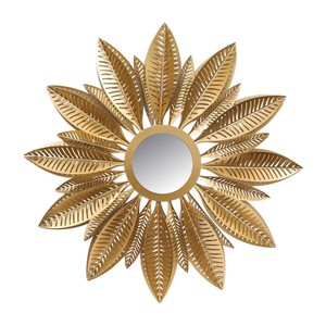 Modern Luxury Gold Metal Wall <b>Art</b> Decor Round Abstract <b>Leaf</b> Design Wall Hanging Sculpture for Living Room Hotel - Product Image 5