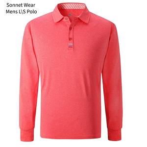 Polo homme uni à manches longues - Product Image 1