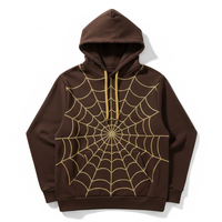 Sudadera con Capucha de Araña 555555 con Número de Ángel y Estampado de Telaraña, Bordada, Estilo Oversize, Streetwear, Invierno, Impresión Digital, Personalizada, Unisex