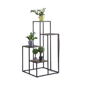 Présentoir en métal intérieur/extérieur à 3 plates-formes en fer forgé pour pots de fleurs et jardinières finition enduite de poudre jardinière de jardin à la maison - Product Image 5