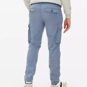 <b>Men</b>’s Blue Cargo Pants Oversize <b>Elastic</b> Waist Big Pocket Plain Casual Fashion Cargo <b>Trousers</b> Custom Embroidery Wholesale - Product Image 3