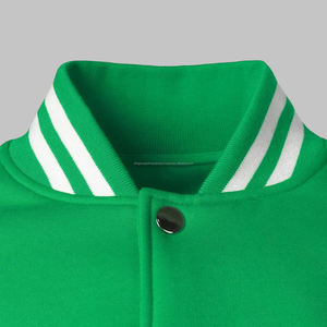 Chaqueta universitaria de lana de algodón de alta calidad para hombre personalizada, prendas recubiertas transpirables con cuello levantado bordado - Product Image 3