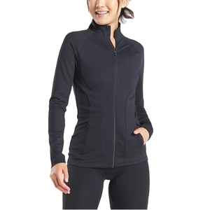 Sudadera corta negra personalizada de 2 piezas para mujer, estilo OEM de última moda, para gimnasio, 100% algodón - Product Image 1