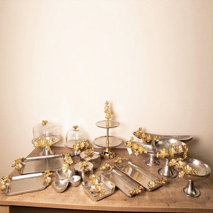 Bol à fruits et légumes pour servir les aliments, décoration de table, ustensiles de cuisine, bol de service japonais décoratif en métal de luxe - Product Image 1
