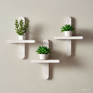 Étagères murales en bois à un seul niveau, style rustique, supports de rangement en bois vieilli pour la décoration intérieure - Product Image 1