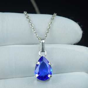 Pendentif en tanzanite bleue véritable, collier en cristal de luxe, cadeau pour femme, petite amie, bijoux - Product Image 5