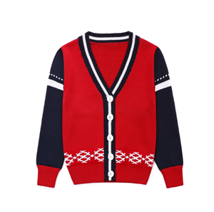 เสื้อคาร์ดิแกนคอวีระบายอากาศได้ดี ลายทางสไตล์วาร์ซิตี้สำหรับผู้ชาย ติดกระดุม ดีไซน์วินเทจ - Product Image 1