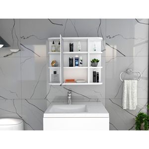 Armadietto Portamedicinali Valdez a Sei Ripiani con Specchio per Bagno - Product Image 4