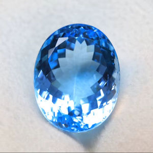 Increíble piedra preciosa de topacio azul suizo - Topacio azul suizo facetado suelto de forma ovalada 12x10mm, piedra auténtica para joyería. - Product Image 1