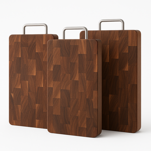 Acacia Wooden Cutting Board End Grain Butcher Block <b>Kitchen</b> Chopping Board with Handle Heavy Duty - Product Image 5