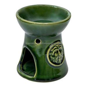 Brûleur d'huile en céramique Green Man, diffuseur d'arômes d'huiles essentielles, porte-bougie chauffe-plat pour aromathérapie - Product Image 2