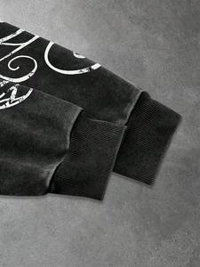 Mens acid wash oversized <b>hoodie</b> casual streetwear gym wear heavy fabric pullover <b>hoodie</b> winter - Product Image 2