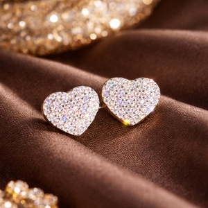 ต่างหูรูปหัวใจฤดูร้อน เงินแท้ 925 ประดับโมอิสซาไนต์ ดีไซน์เก๋ไก๋แบบห้อย ขายส่งจำนวนมาก เครื่องประดับเงินขนาดเล็ก - Product Image 1