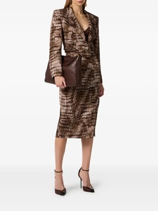 Blazer con Estampado Animal para Mujer, Corto, de Manga Larga, Cuello Camisero, Botón Único, Tejido de Poliéster y Rayón, Estilo Invernal - Product Image 6