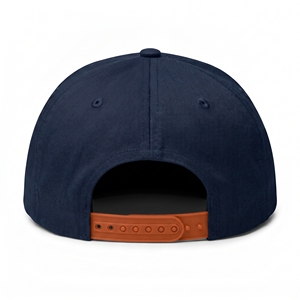 INJAE Embroidery Logo Custom Vintage Solid <b>Navy</b> Orange Chenille Letter Five Panel Flat Brim Snapback <b>Hat</b> 100% Cotton Streetwear - Product Image 3
