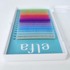 Extensiones de pestañas individuales de visón sintético color burdeos hechas a mano, 0.03mm 0.05mm 0.07mm, acabado mate, rizadas, súper suaves y naturales. - Product Image 3